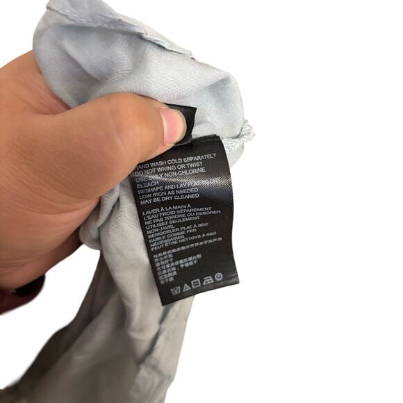 Anthropologie Blue Floral Kira Off The Shoulder Peasant Midi Tiered Dress Size 4 - Picture 8 of 8